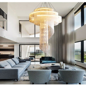 Pensy Luxury Aluminum Chain Tassel Ring Multilayer Chandelier - Oasislives