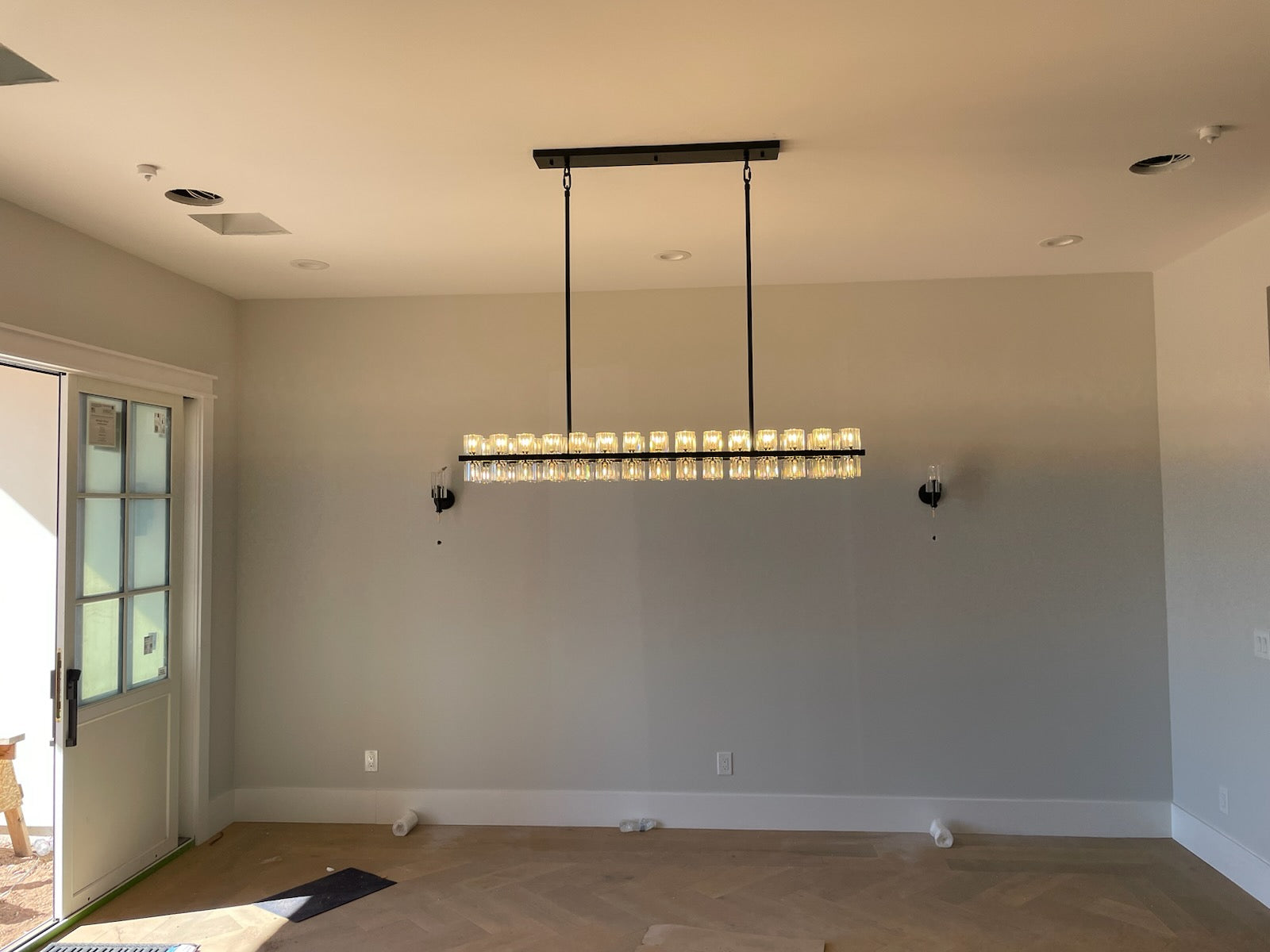 Arcachona Led Rectangular Chandelier For Crystal Cup 54" 72"L