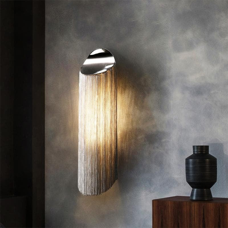 Pensy Luxury Plated Aluminum Chain Tassel Long Wall Lamp - Oasislives