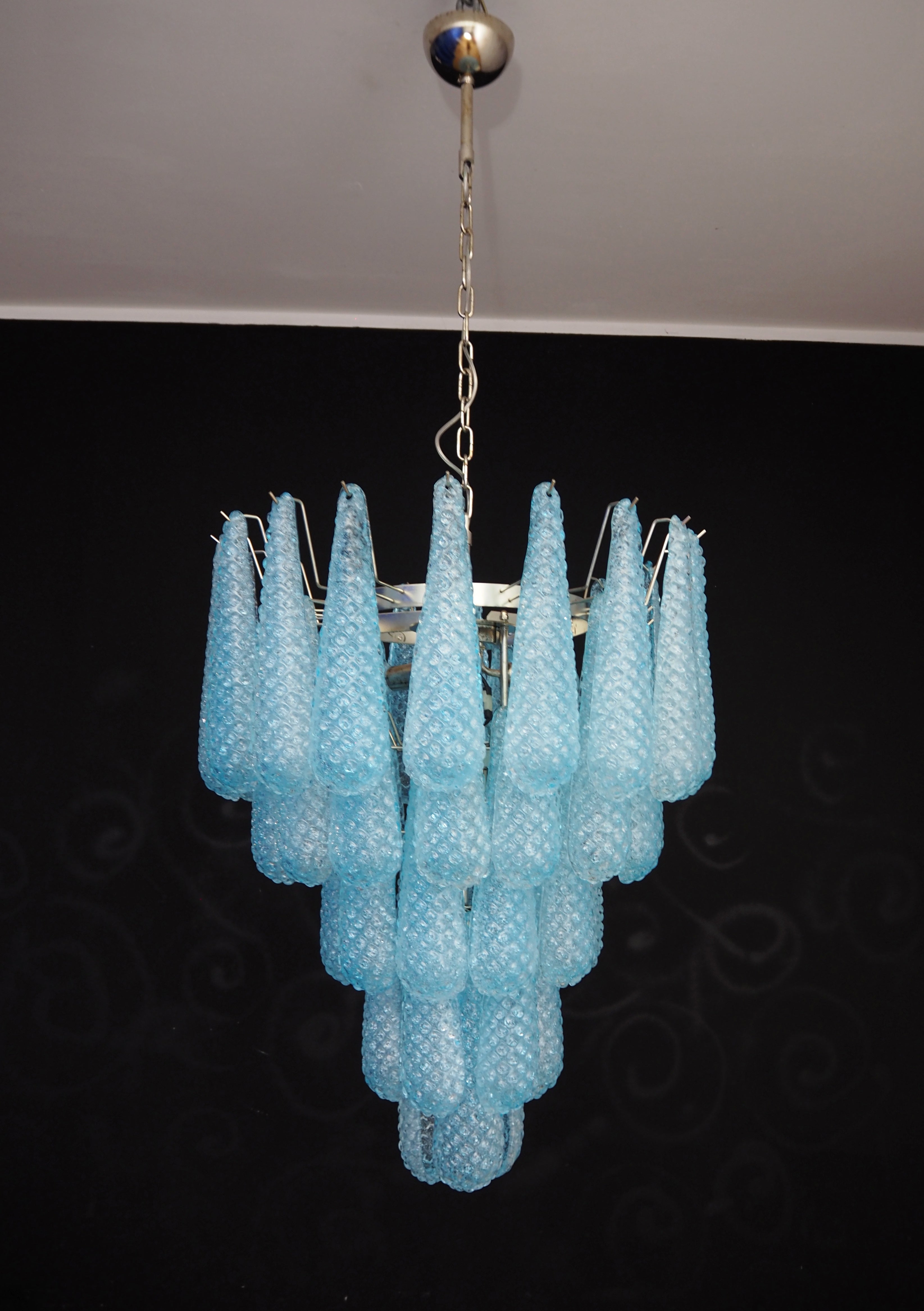 Murano Chandelier 52 Blue Drop Glass
