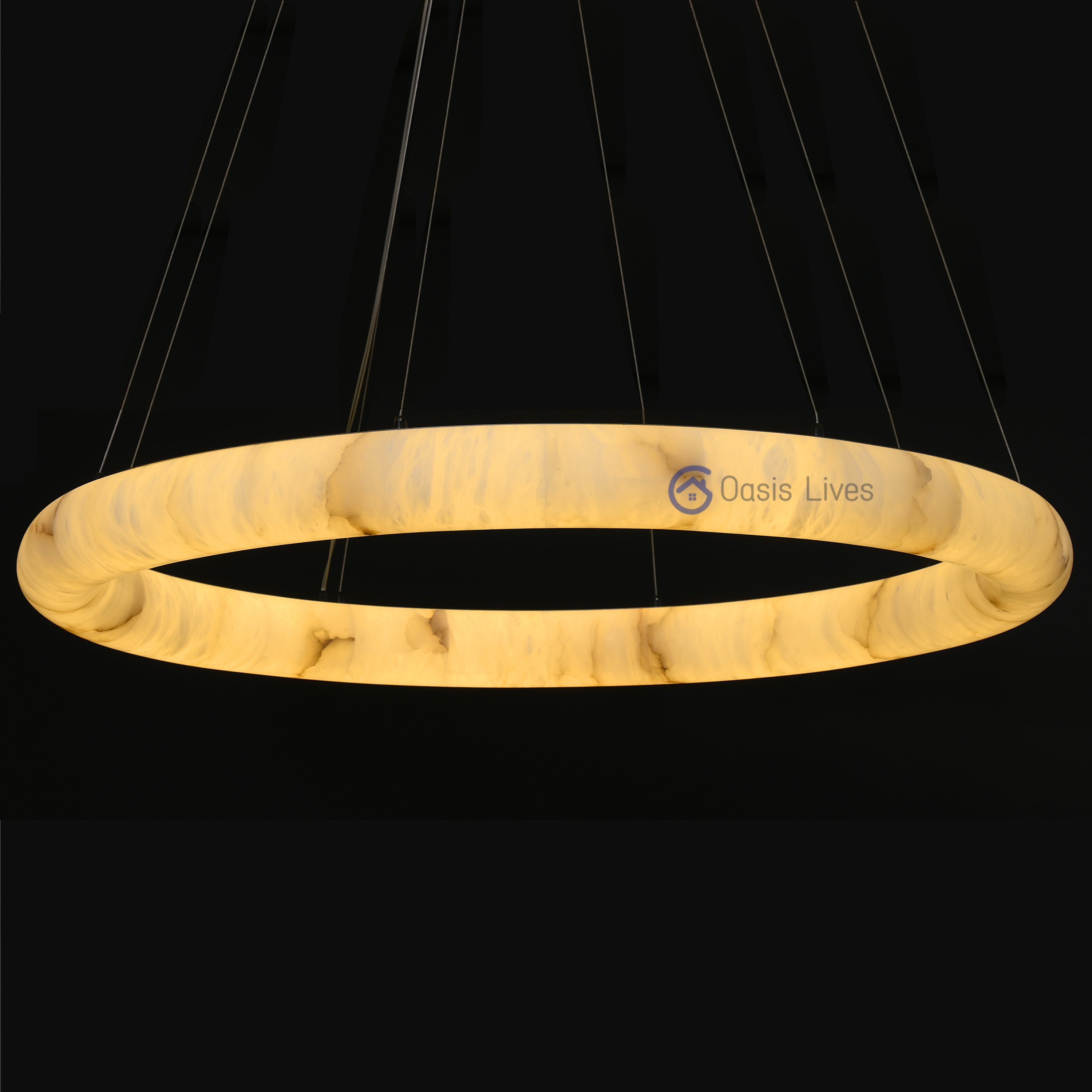 Rivage Lisse Two-Tiered Round Chandelier 61" - Oasislives