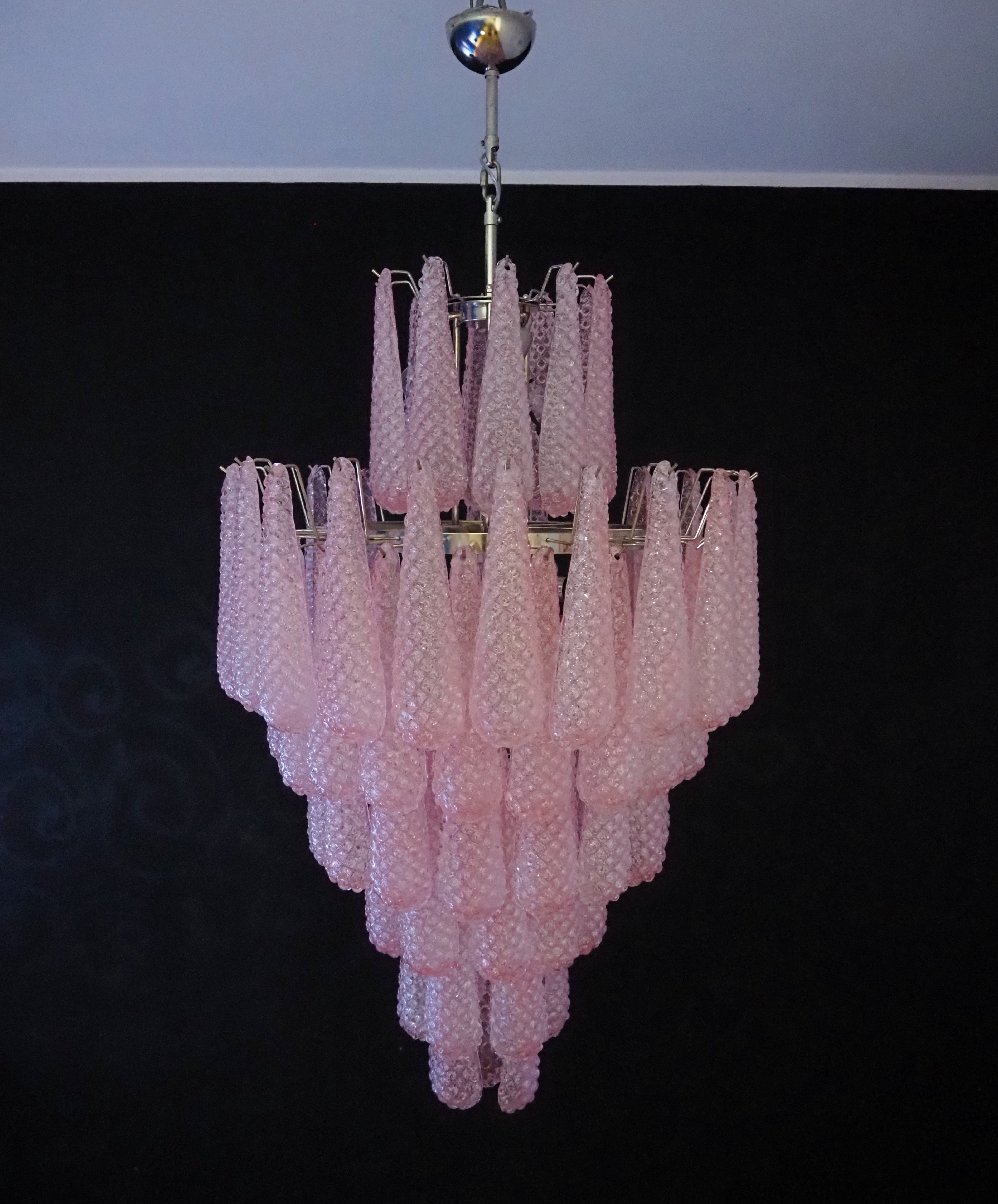 Murano Chandelier 85 Pink Drop Glass