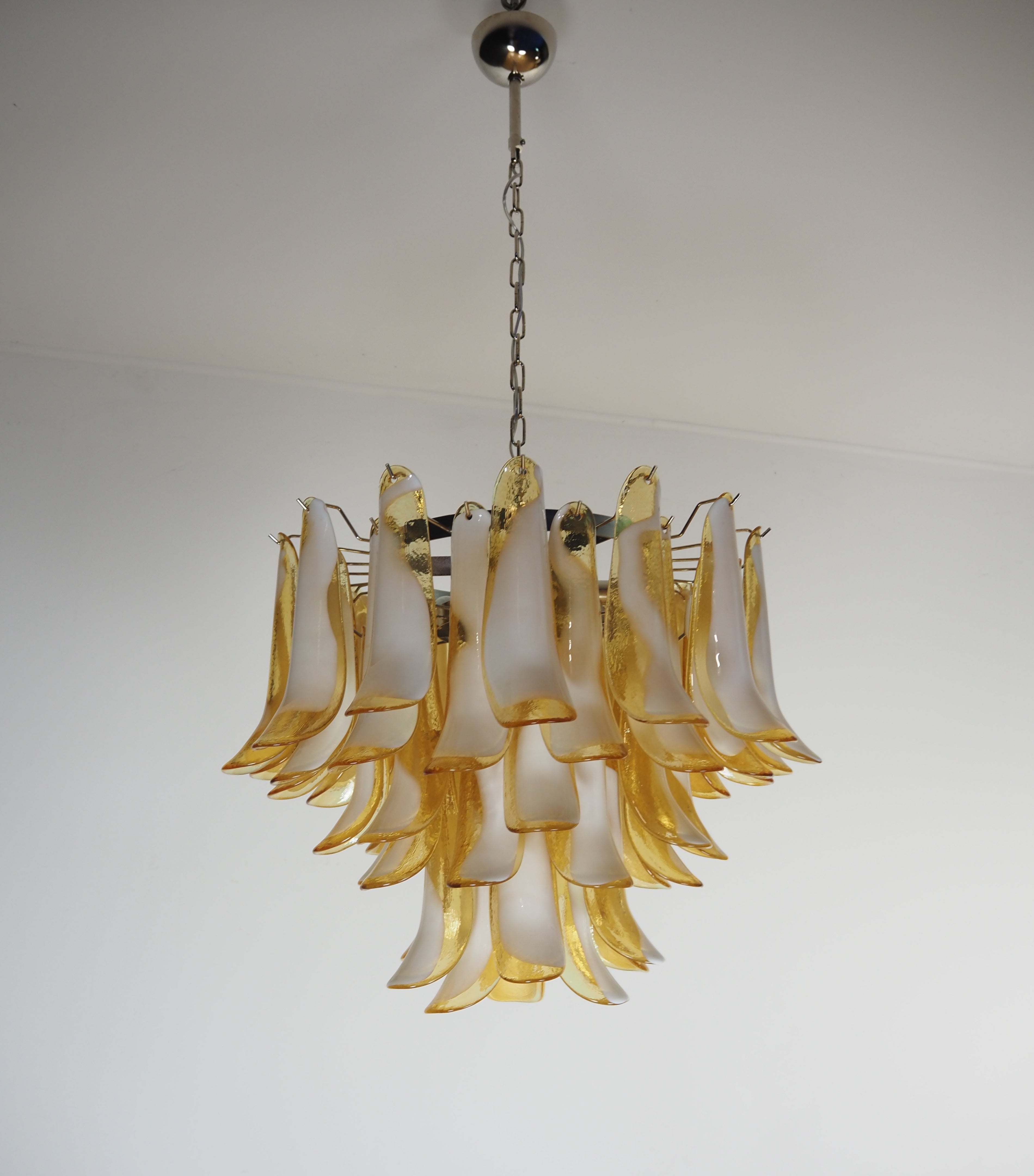 Murano Chandelier 53 Caramel-Colored Petal Glass