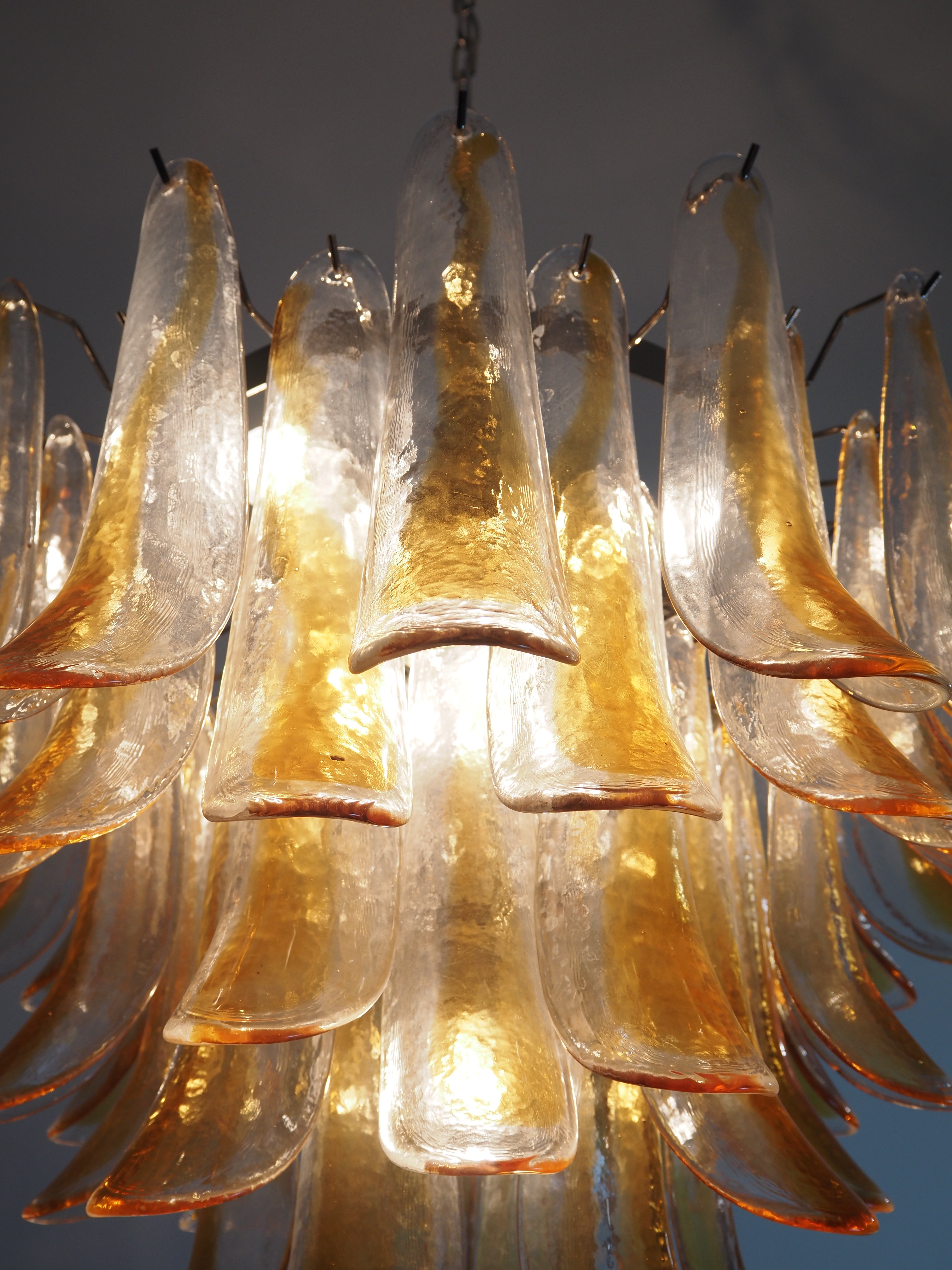 Murano Chandelier 53 Yellow Petal Glass