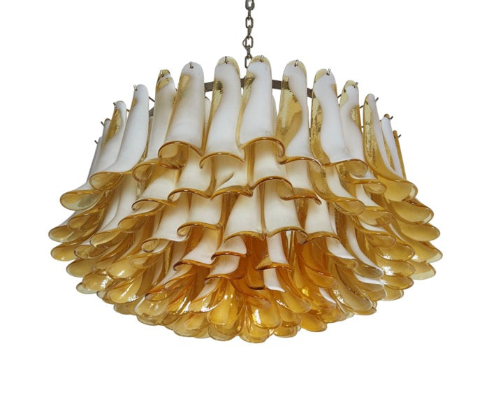 Murano Chandelier 101 Caramel-Colored Petal Glass