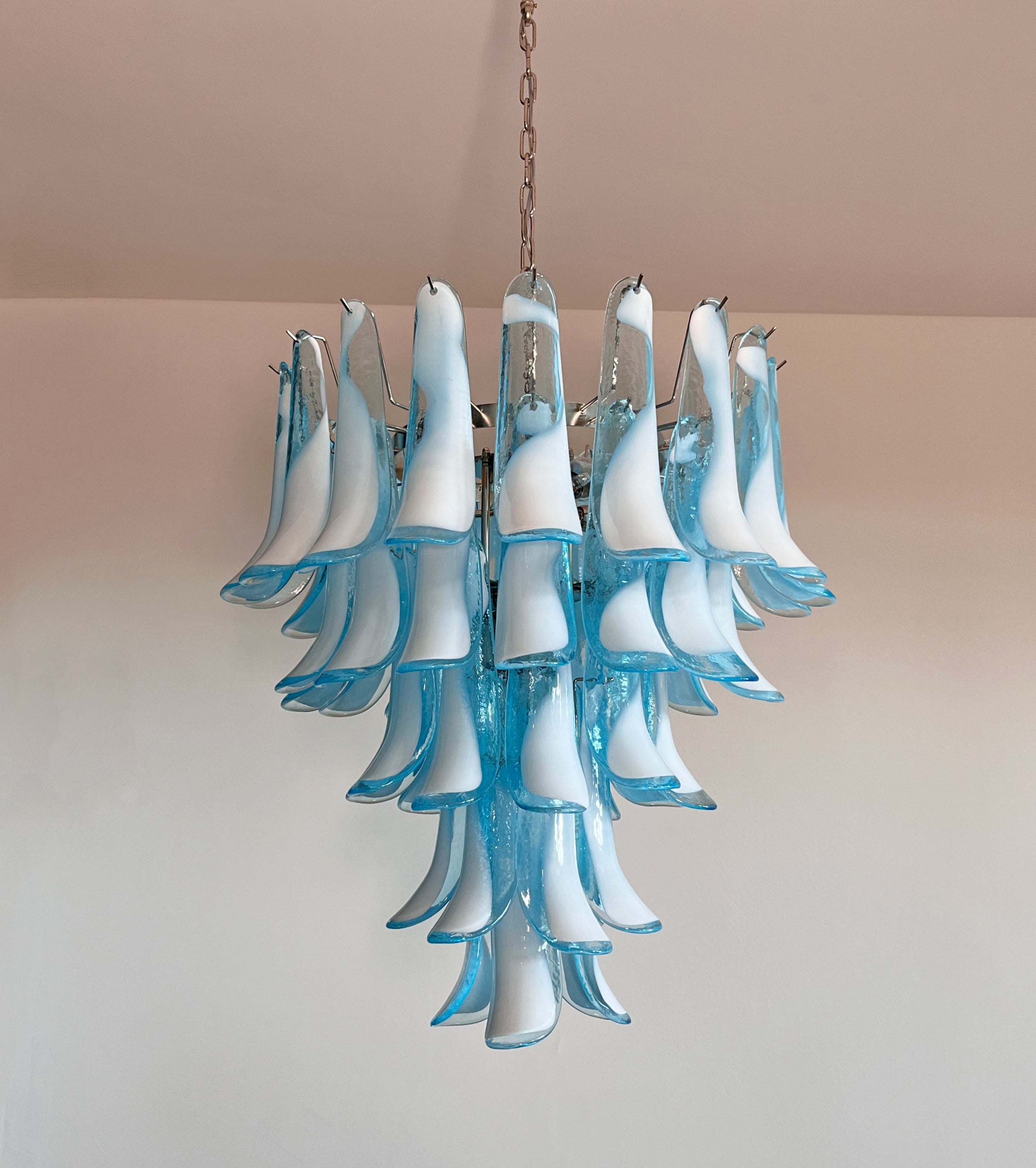 Murano Chandelier 52 Blue Petal Glass