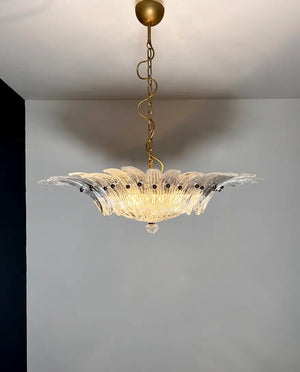 Murano Chandelier 36 Clear Palmette Glass - Oasislives