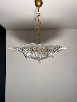 Murano Chandelier 36 Clear Palmette Glass - Oasislives