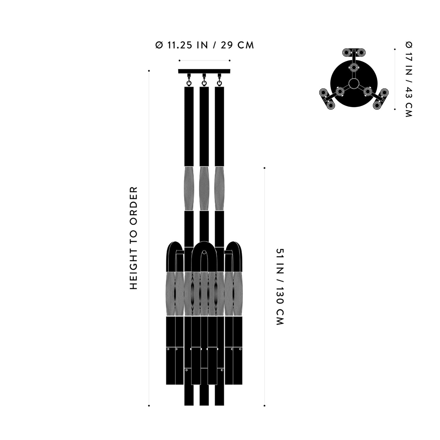 Heritage Horsehair 9-Light Pendant