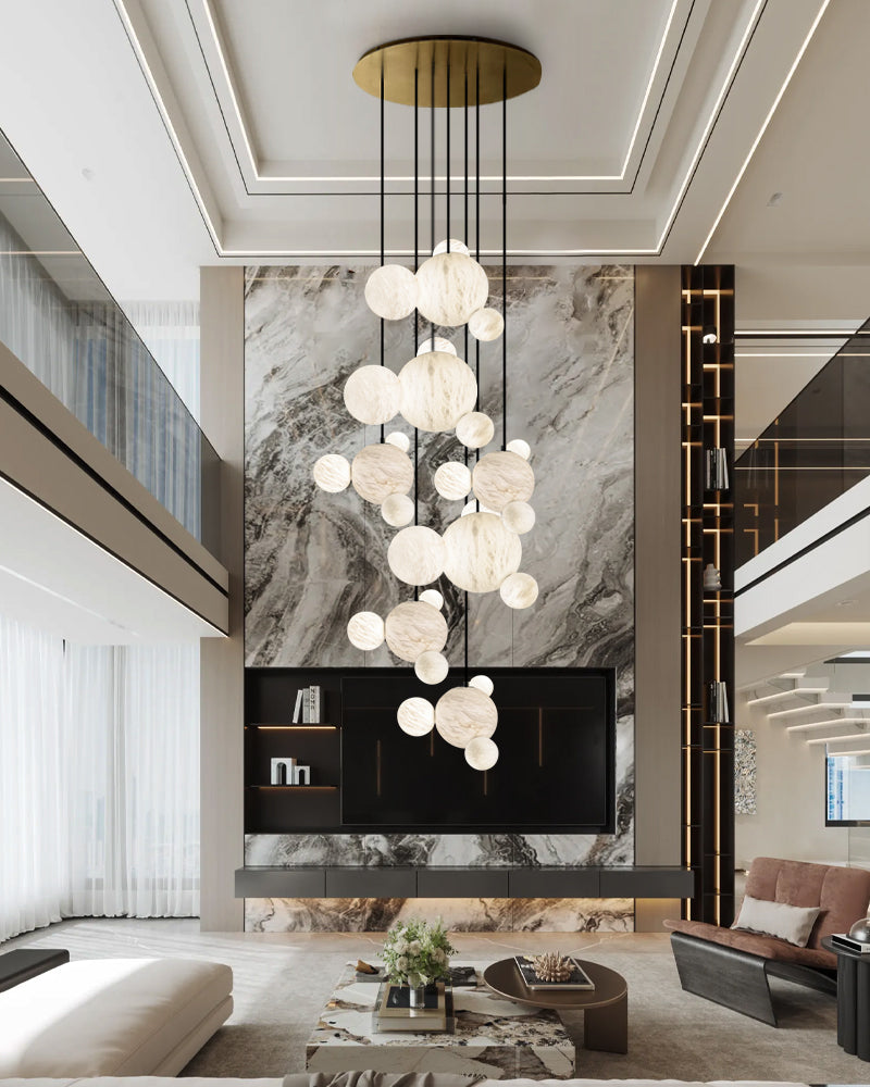 Cluster White Alabaster Long Pendant Lamp Cord ceiling for home decor