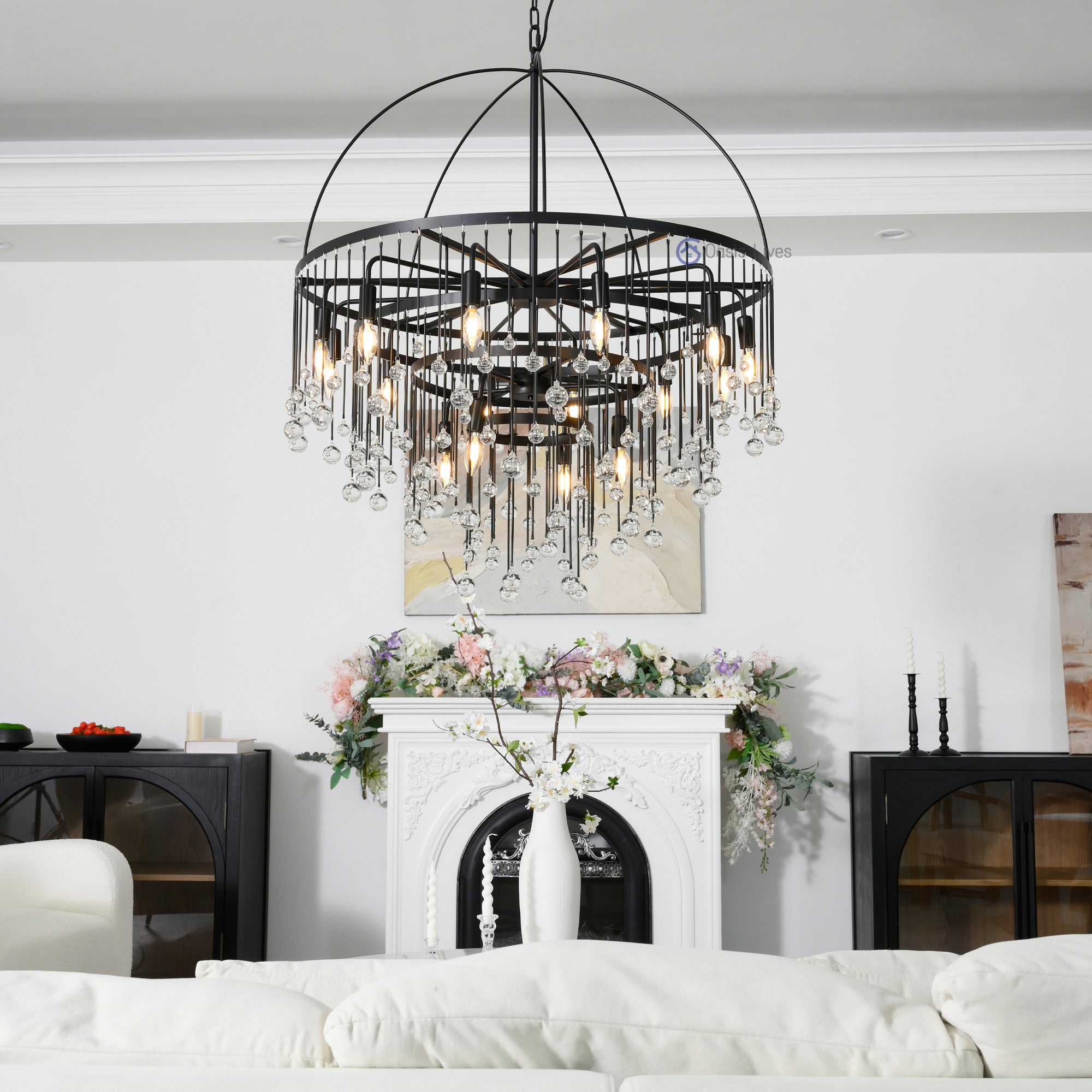 Aubrey Modern Crystal Ball 4 Tier Chandelier