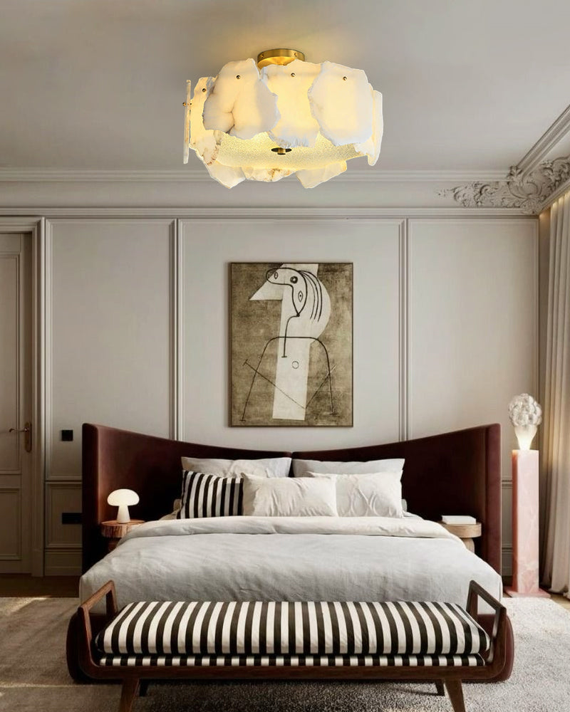 Alabaster Brass 5/6-Light Semi-Flush Ceiling Light 20“24”