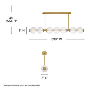 Reign 1 - Light LED Chandelier - Oasislives