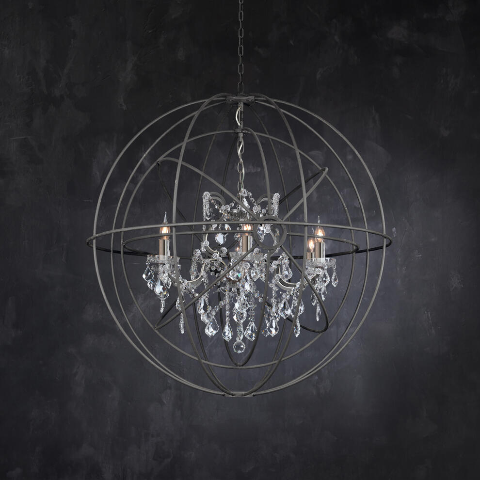 Gyro Crystal Double Chandelier Natural