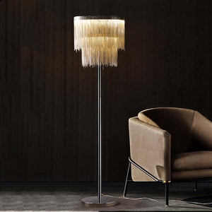 Pensy Luxury Hardware Aluminum Chain Tassel Floor Lamp - Oasislives