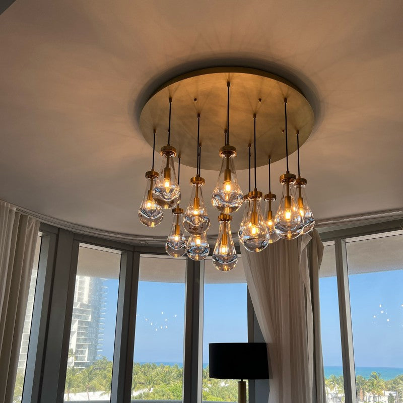 Modern Raindrop Chandelier Round / Rectangluar For Living Room Dinning Room