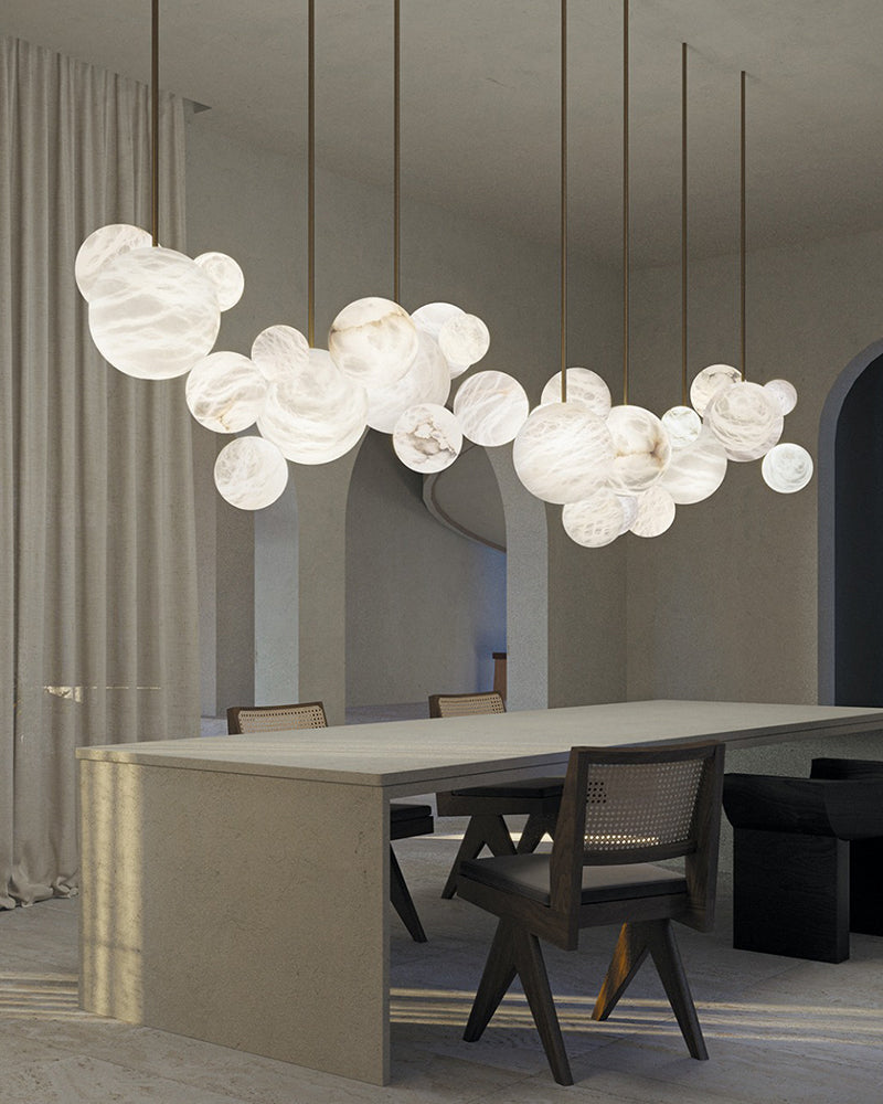 Cluster White Alabaster Long Pendant Lamp Cord ceiling for home decor