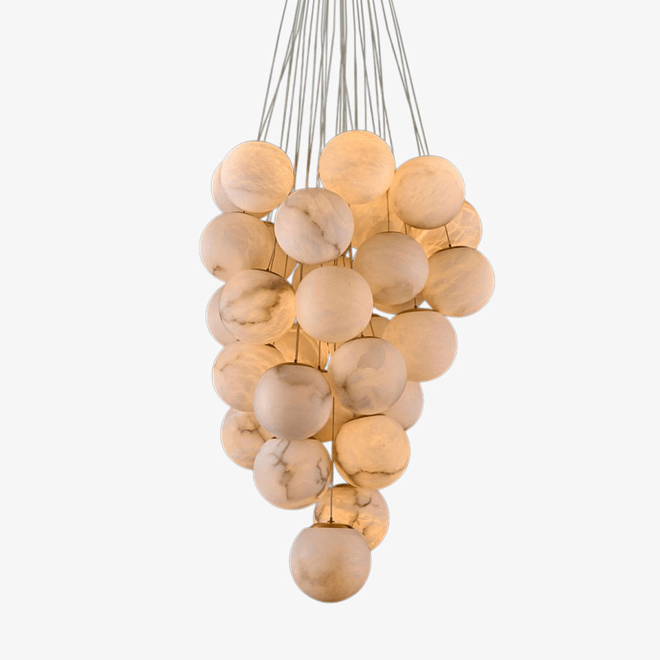 Cluster Alabaster Globe Chandelier