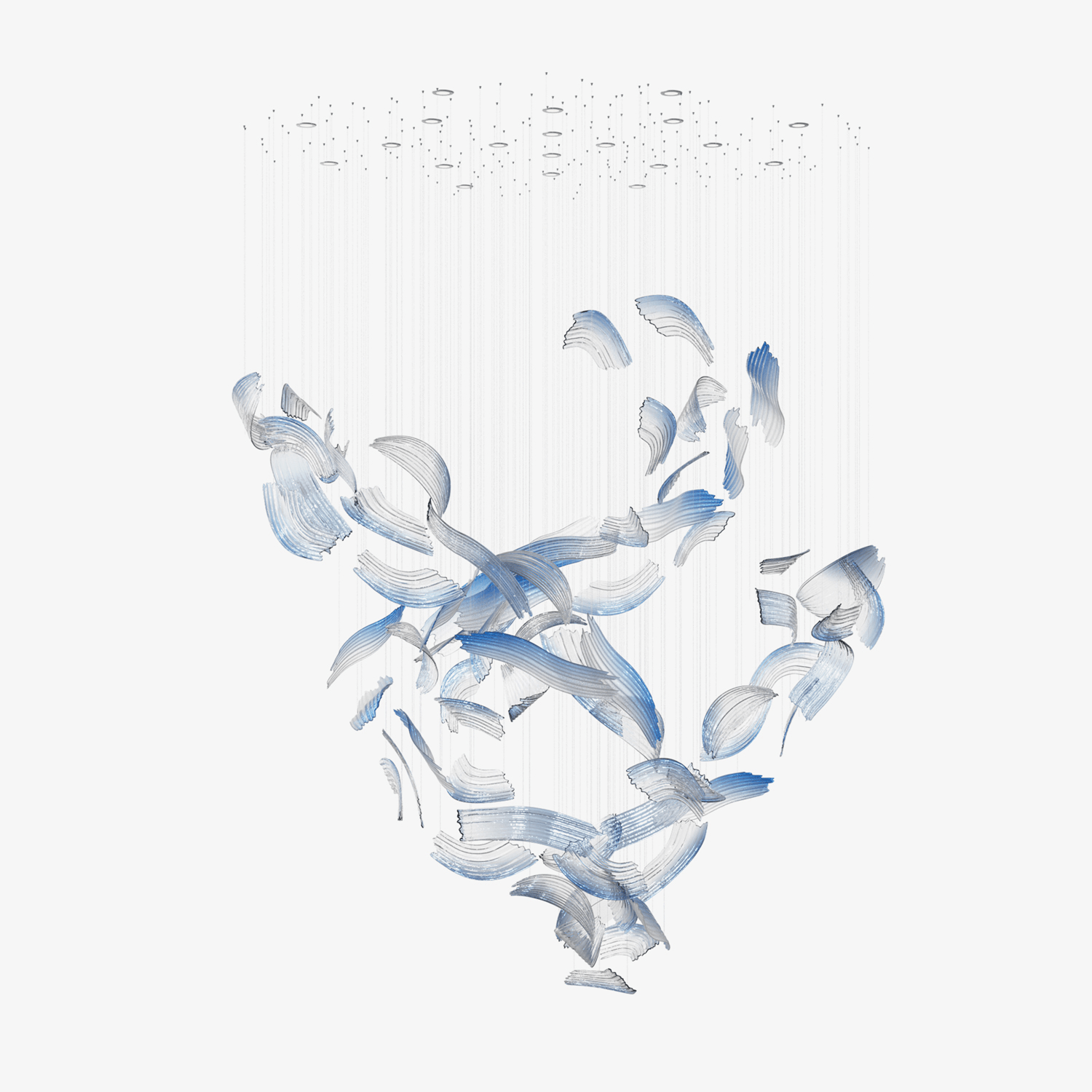 Brush Art Glass Chandelier