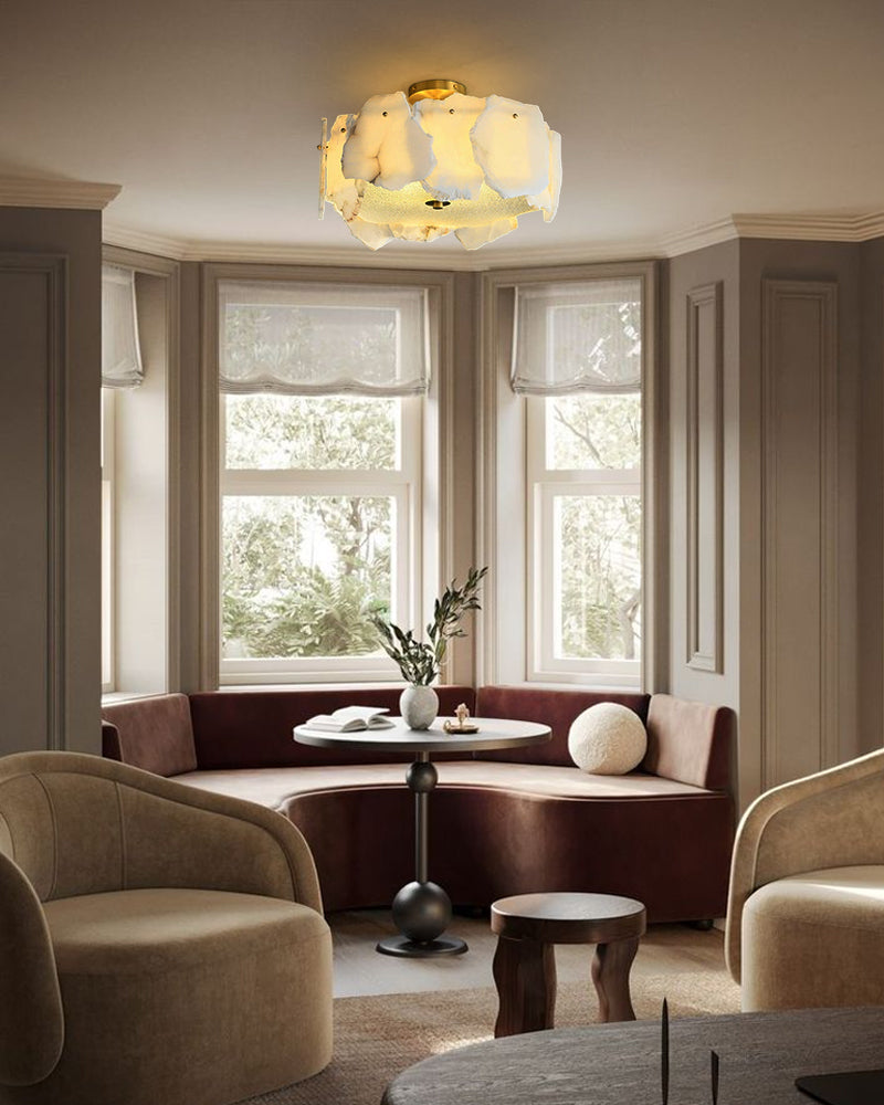 Alabaster Brass 5/6-Light Semi-Flush Ceiling Light 20“24”