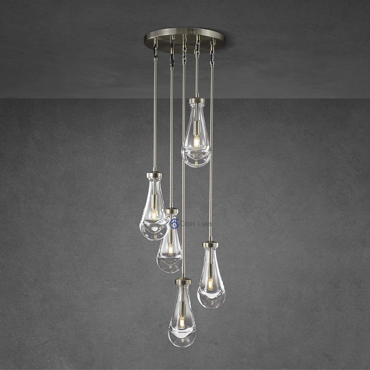 Raindrop Round Chandelier 14"(Rod) - Oasislives
