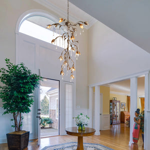 Gothic Viticcio Cascade Chandelier 34"H -Silver - Oasislives