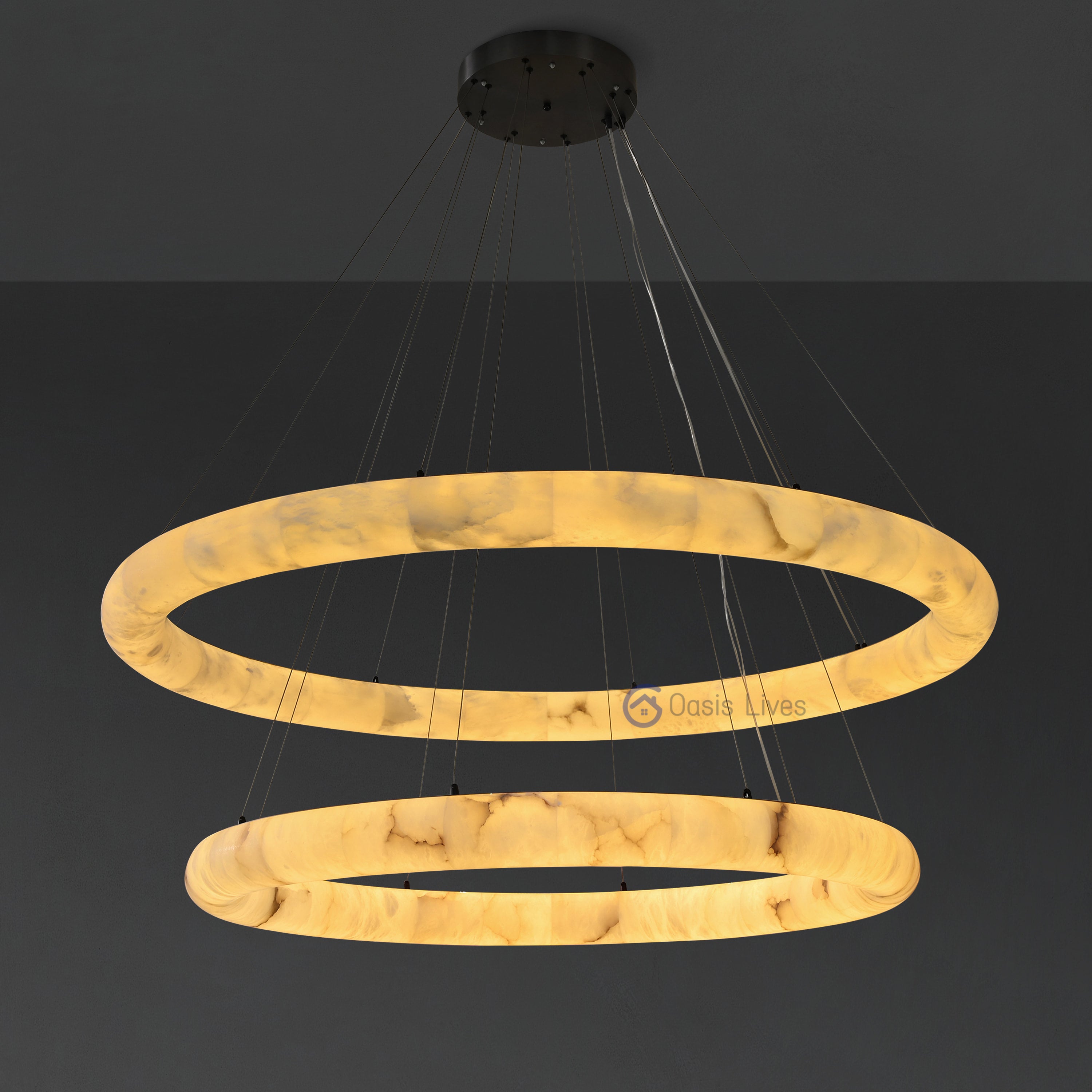 Rivage Lisse Two-Tiered Round Chandelier 61" - Oasislives