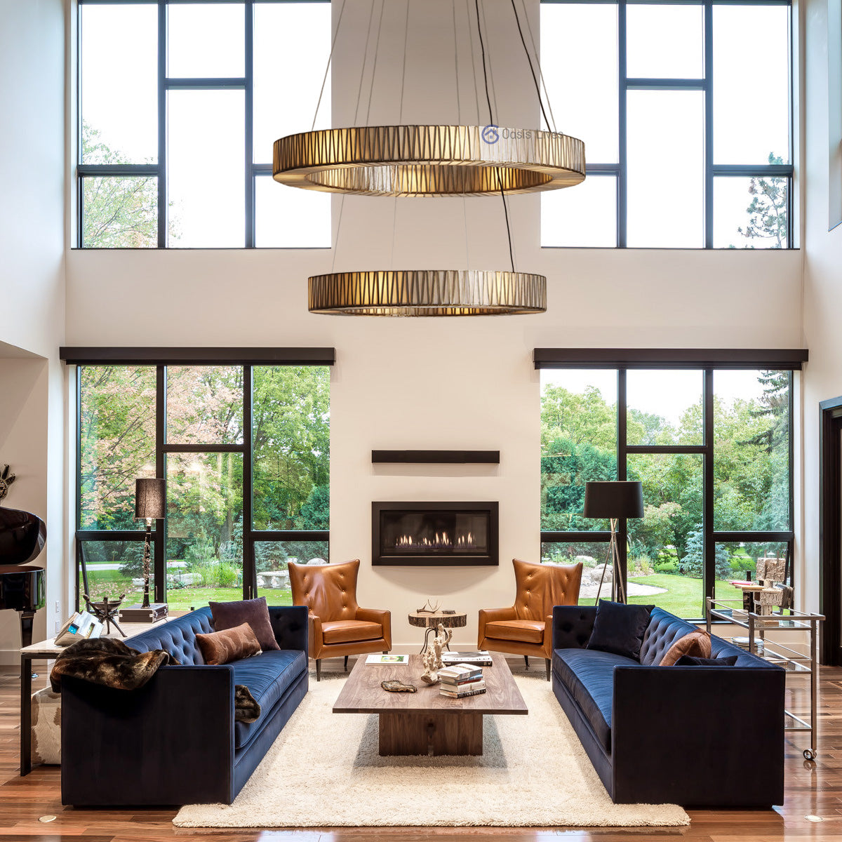 Chet 2-Tier Round Chandelier 47"W 60"W