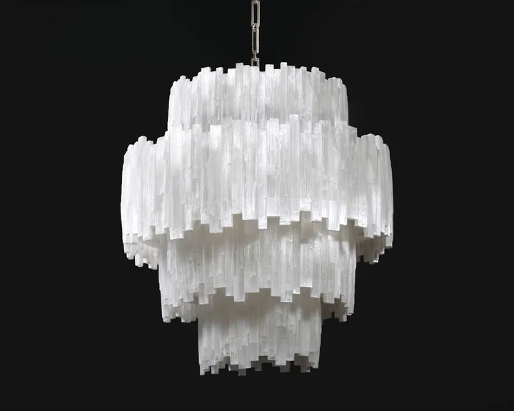 4 Tier Round Selenite Chandelier