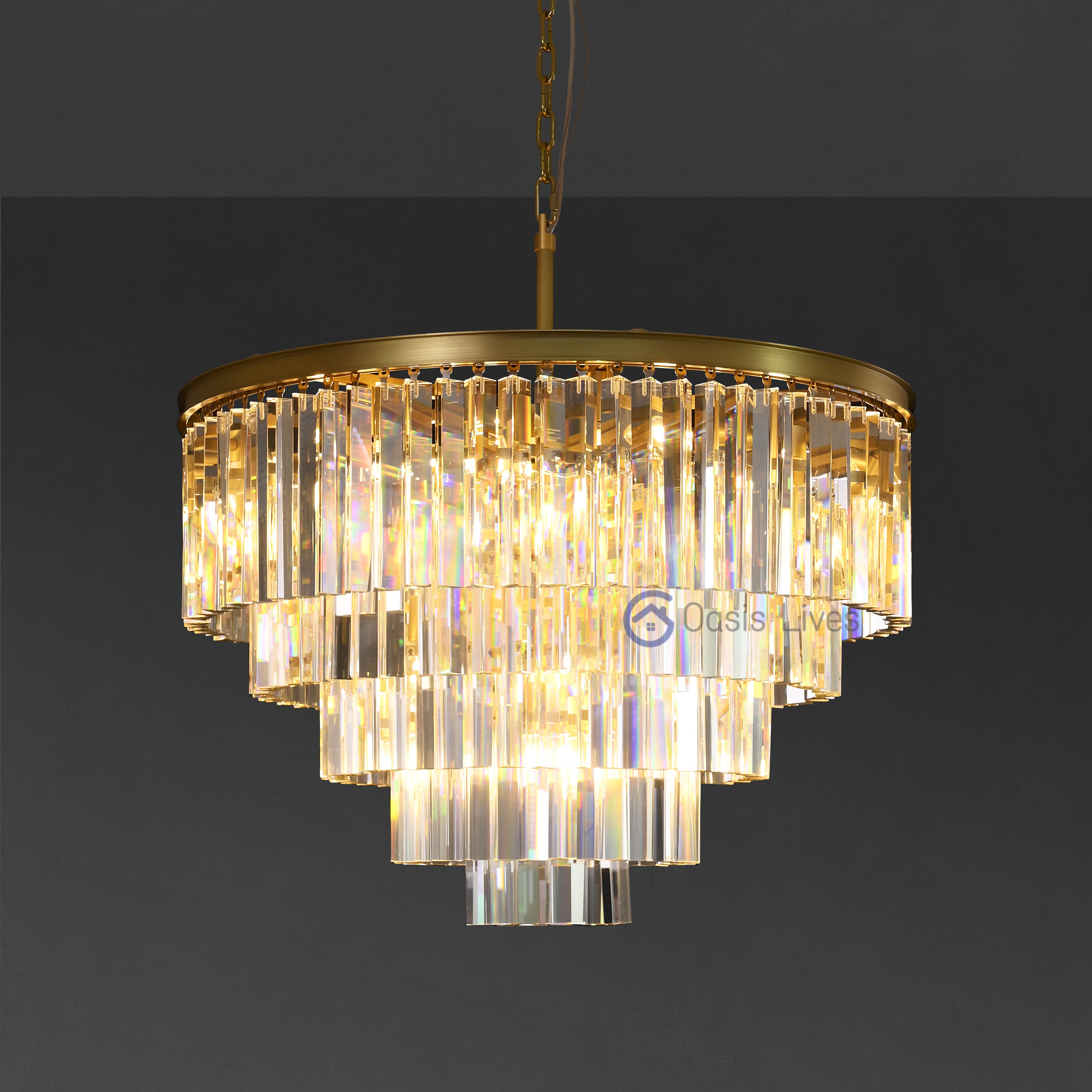 Odean Crystal Chandelier / Flushmount - Oasislives