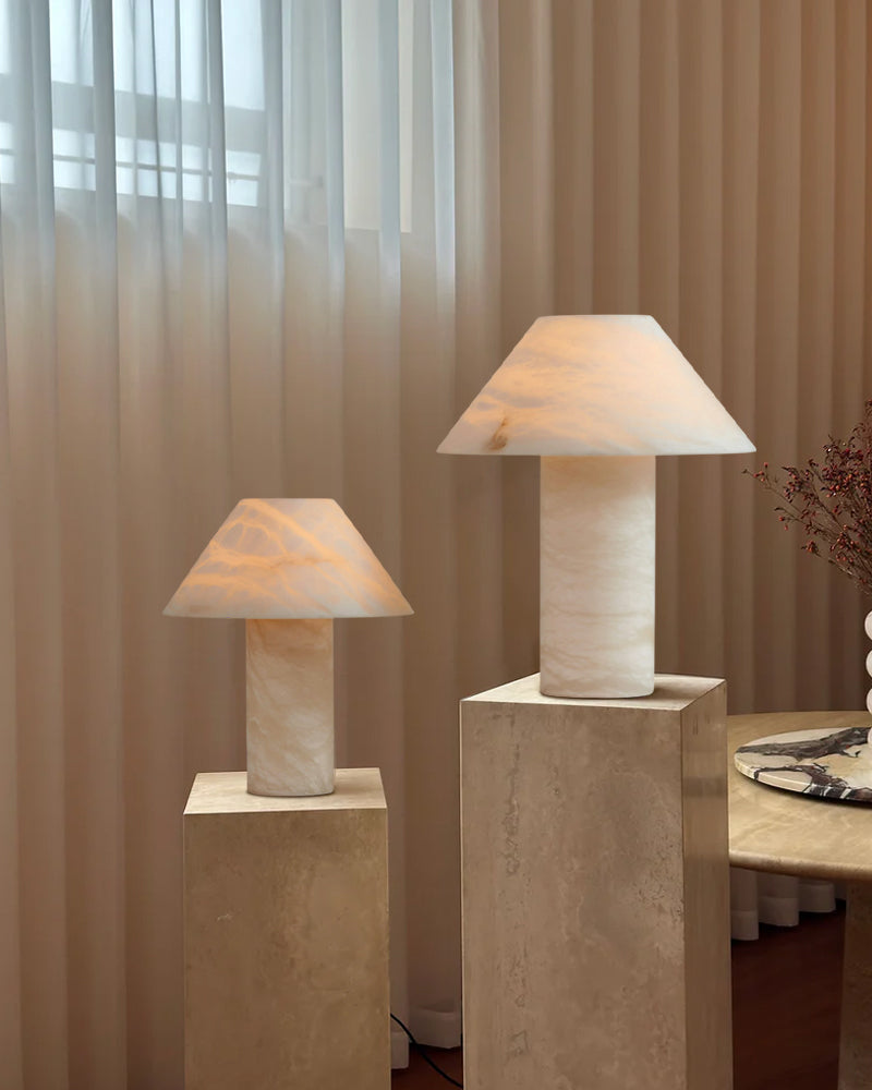 Stylish Petra Luxe Delicate Stylish Mushroom Fitz Alabaster Table Lamp for home collection
