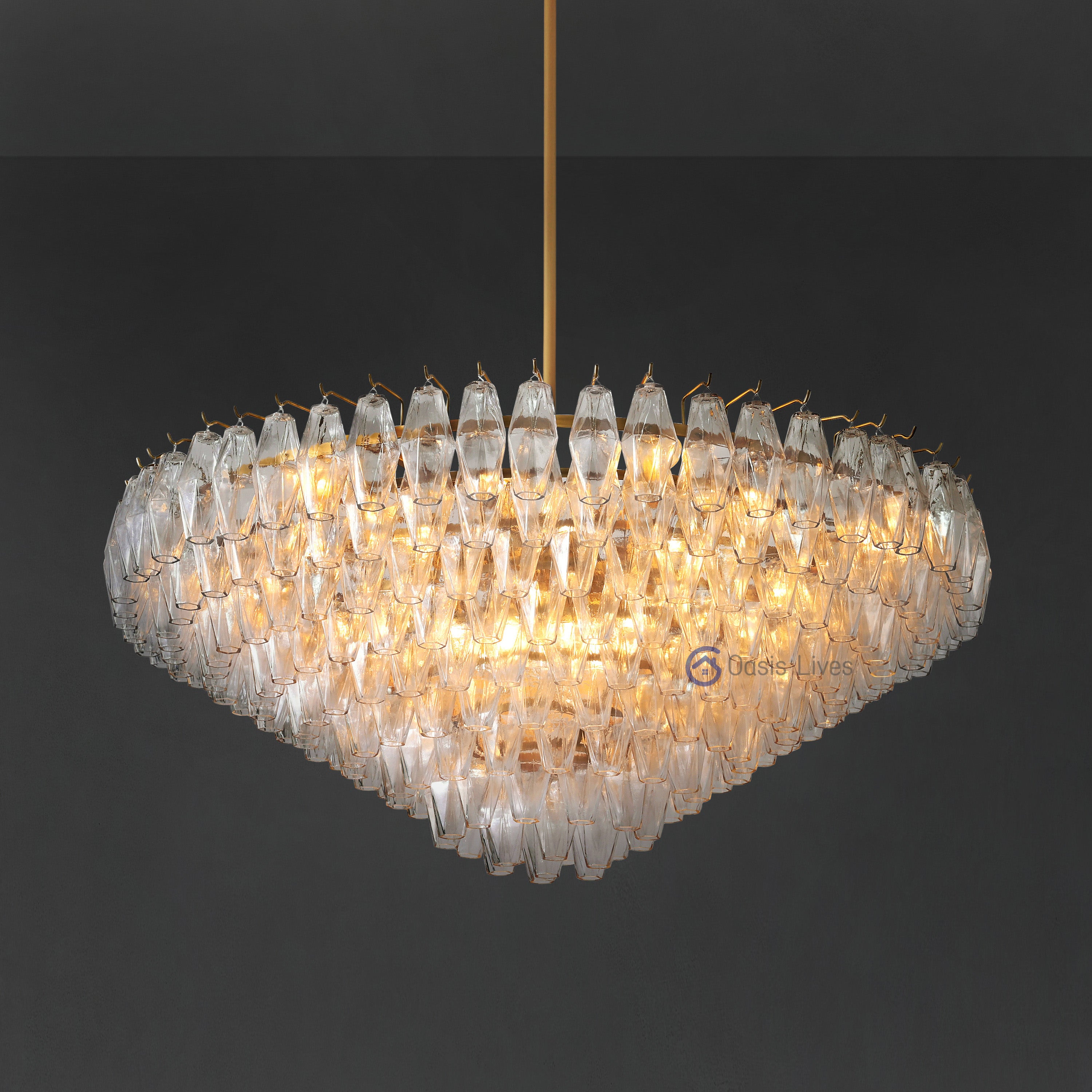 Chiaray Glass Chandelier, Flushmount for Grand Living Spaces