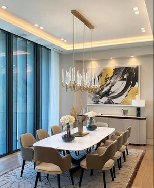 Pezzo Crystal Long Chandelier L78'' 59'' 40''