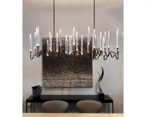 Pezzo Crystal Long Chandelier L78'' 59'' 40''