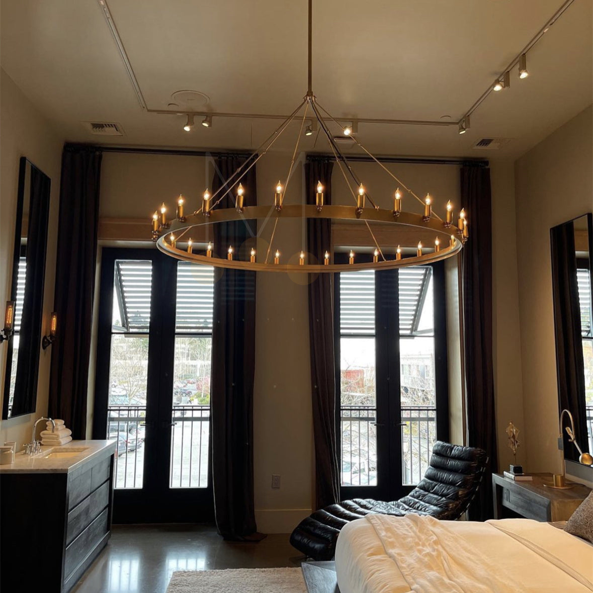 Camina Luxury Vintage Filament Round Chandelier, Classic Chandelier Lighting Fixture