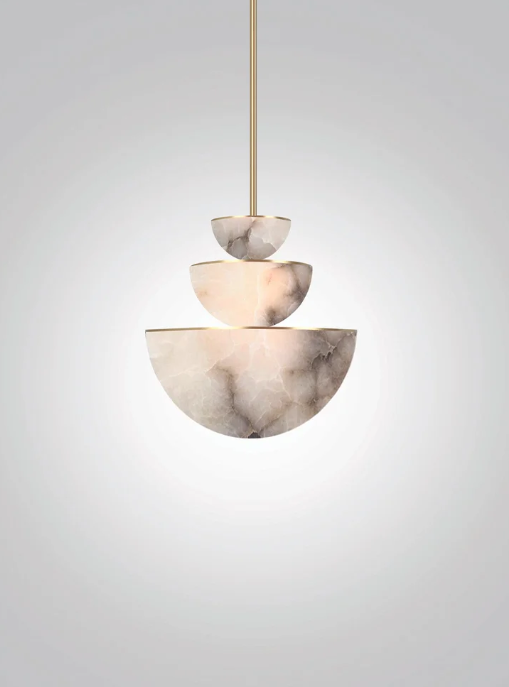 Hemisphere Alabaster Pendant