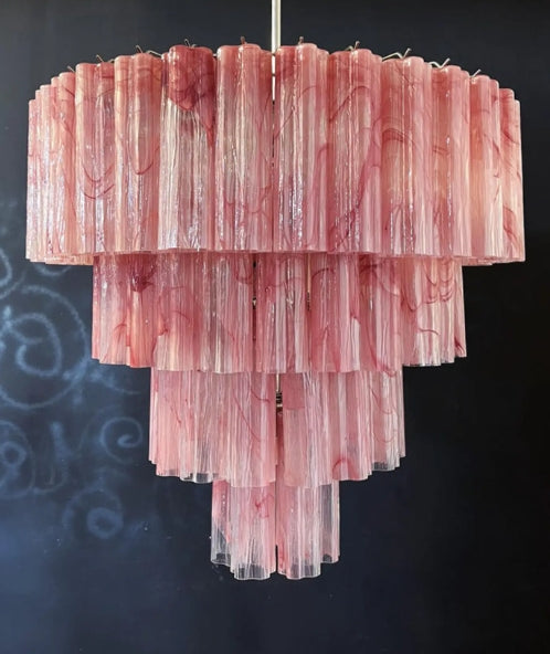 Murano Chandelier - 78 Tubes - Pink