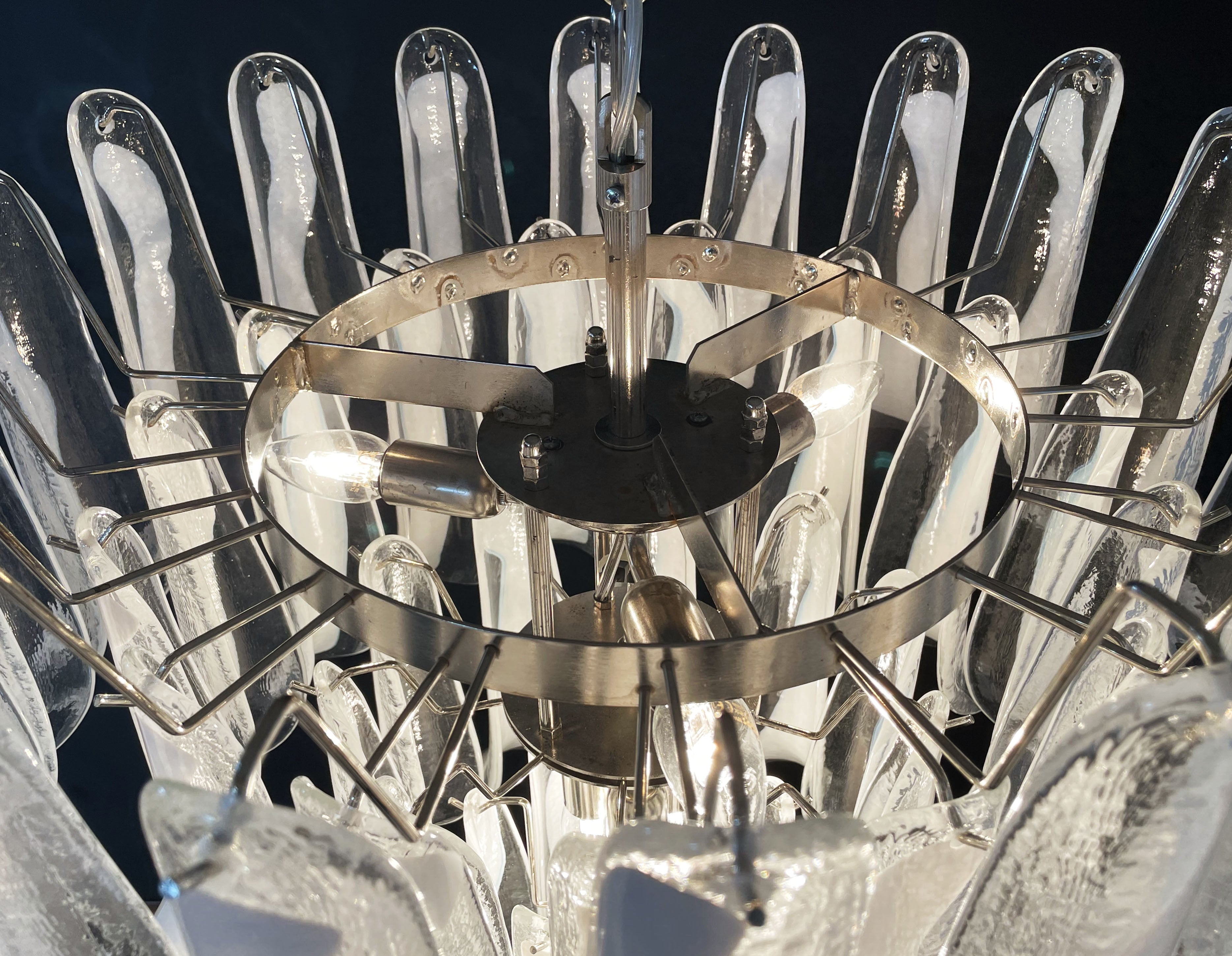 Murano Chandelier 52 White Petal Glass