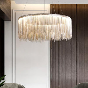 Pensy Luxury Round Chain Tassel Chandelier - Oasislives