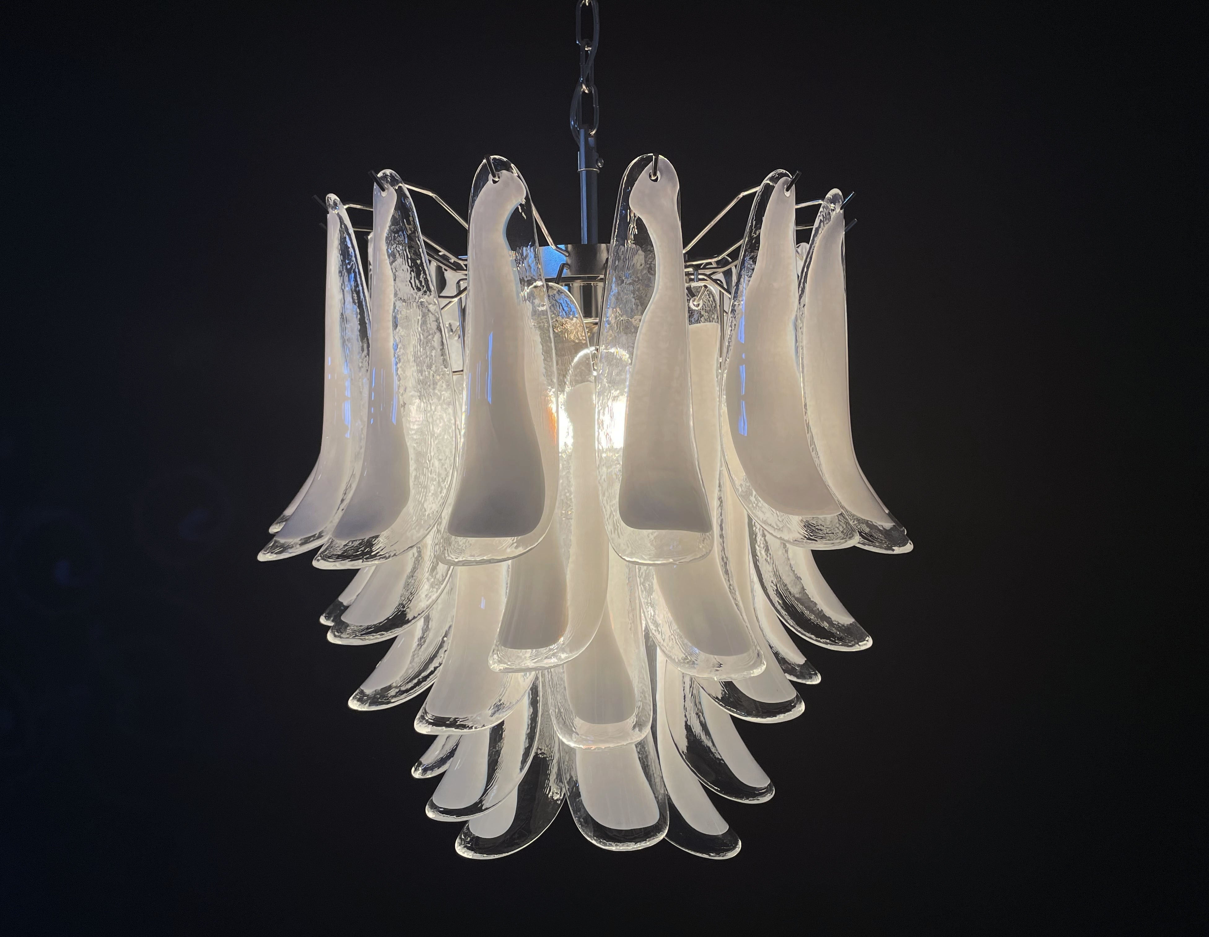 Murano Chandelier 41 Clear Petal Glass