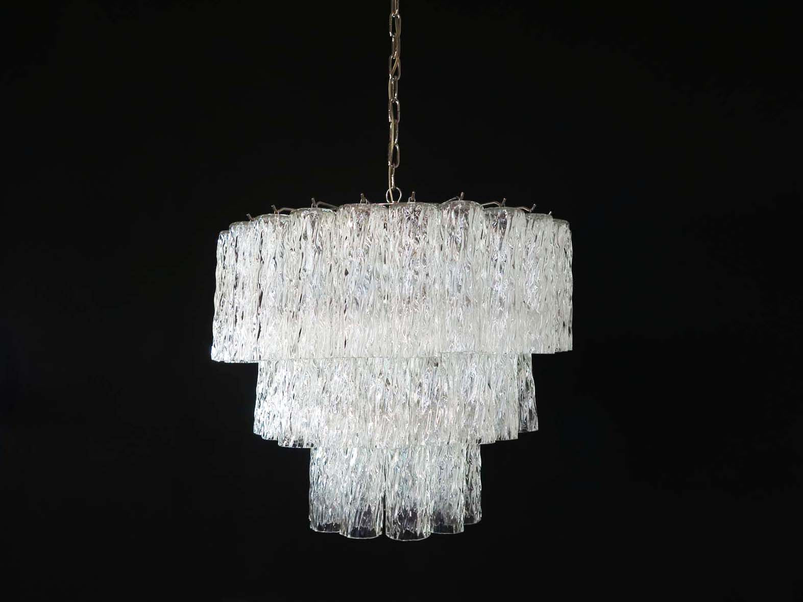 Murano Chandelier 52 Clear Glass Tubes