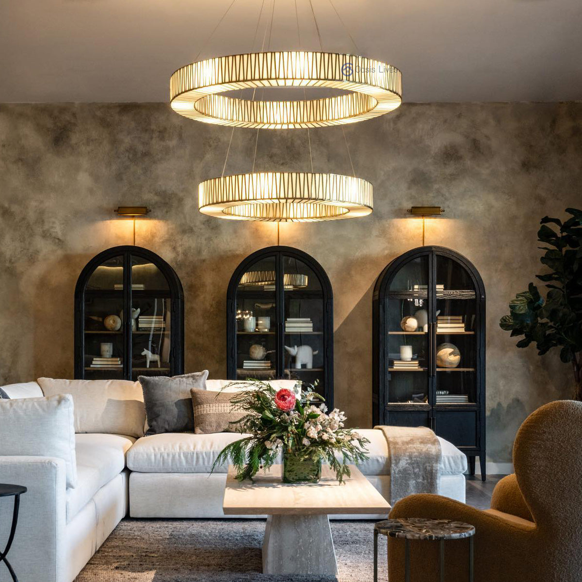 Chet 2-Tier Round Chandelier 47"W 60"W