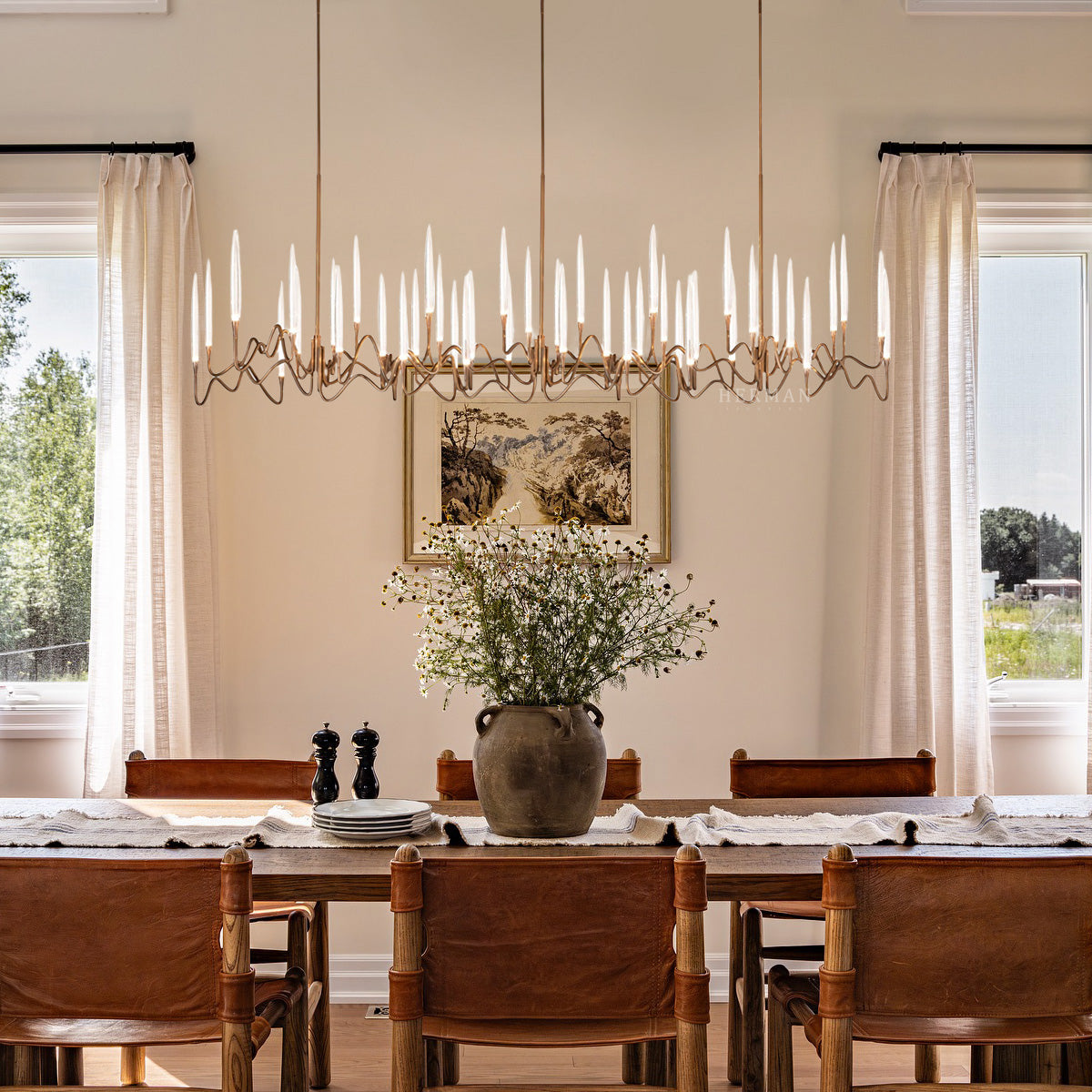 Pezzo Crystal Long Chandelier L78'' 59'' 40''