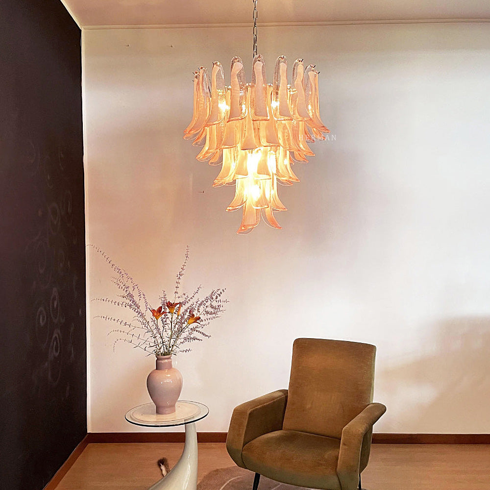 Murano Chandelier – 52 petals – Pink