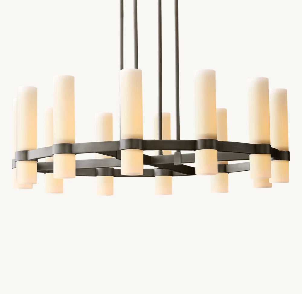 Ravel Milk Glass Pendant & Wall Sconce & Chandelier