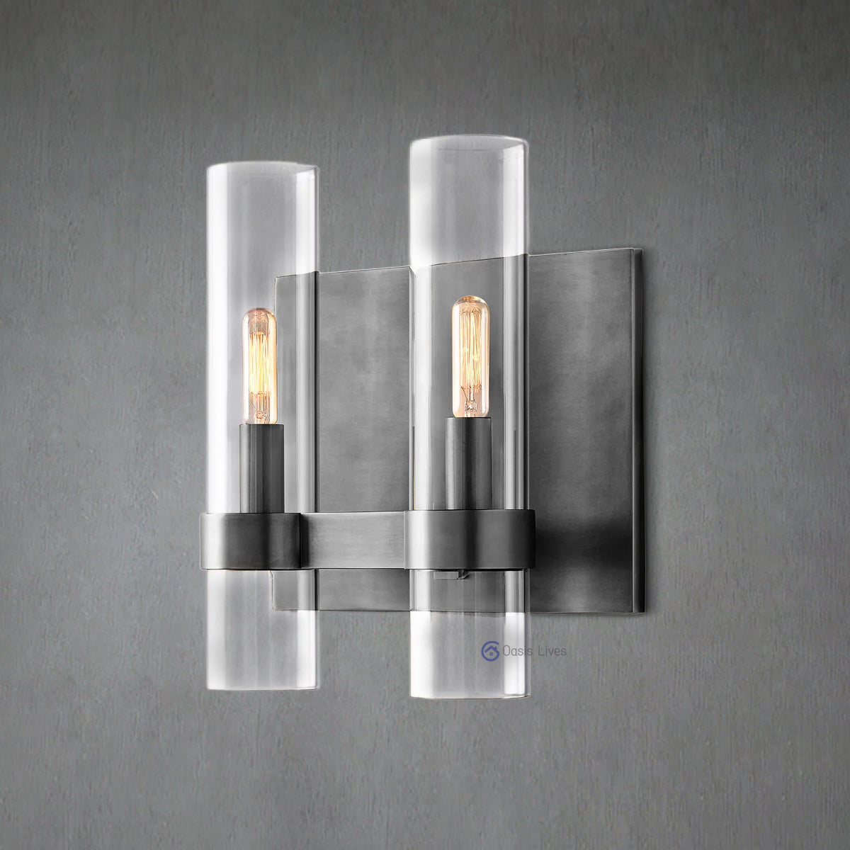 Ravel Modern Fashion Glass Double Sconce - Oasislives