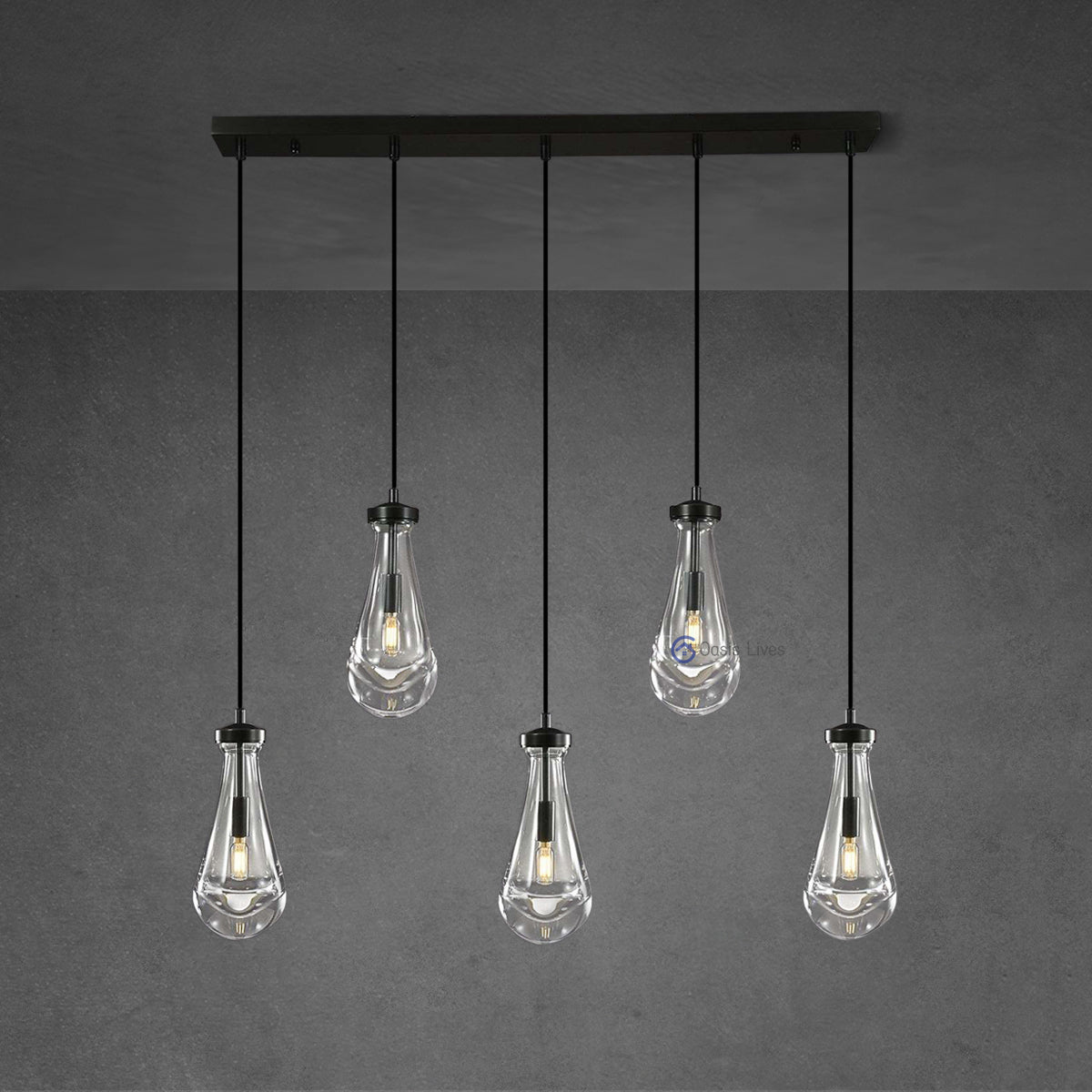 Raindrop Rectangular Chandelier 36"(Cord) - Oasislives