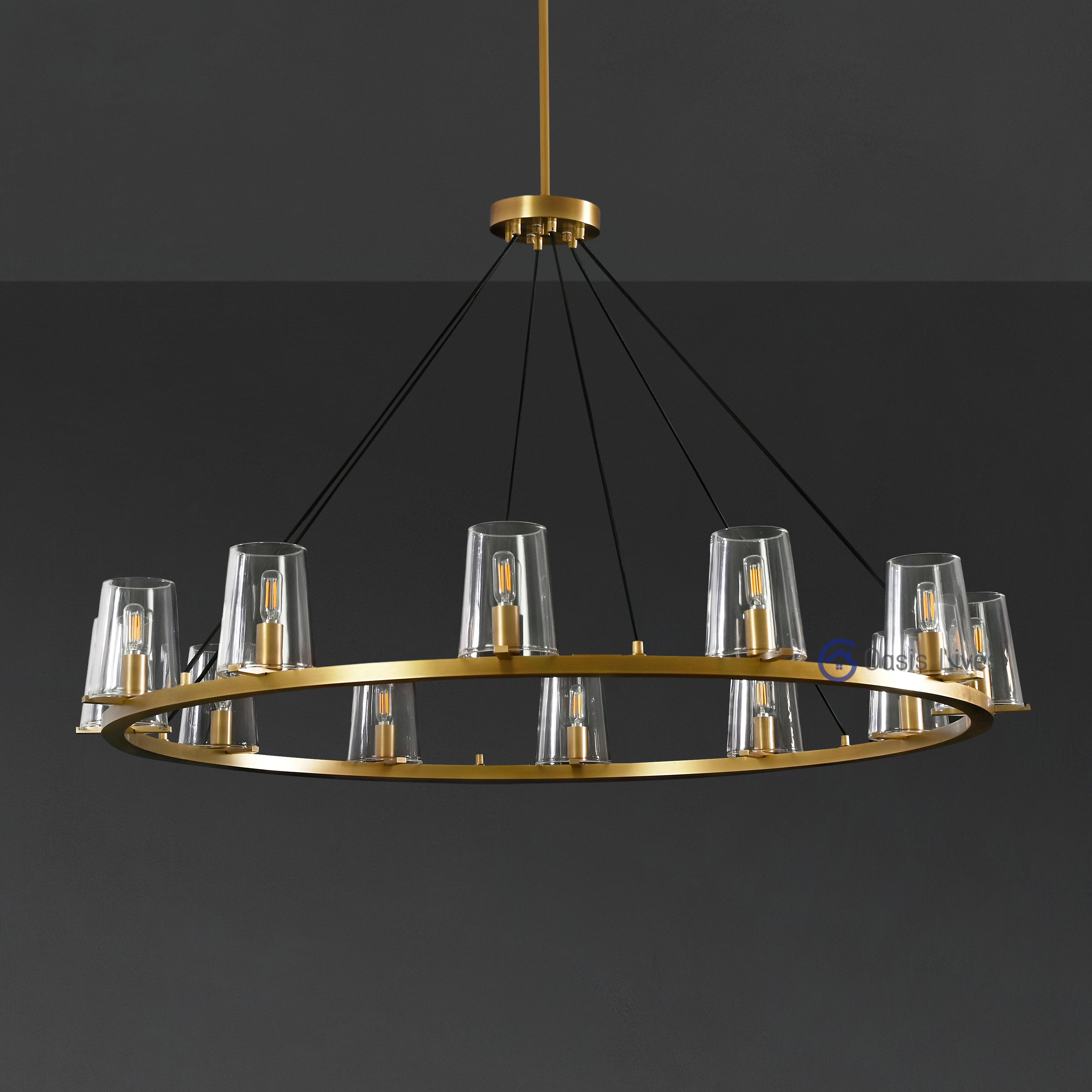 Pauilly Glass Shade Chandelier for Living Room, Bedroom, Dining Room
