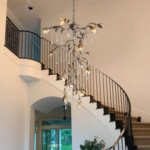 Gothic Viticcio Cascade Chandelier 34"H -Silver - Oasislives