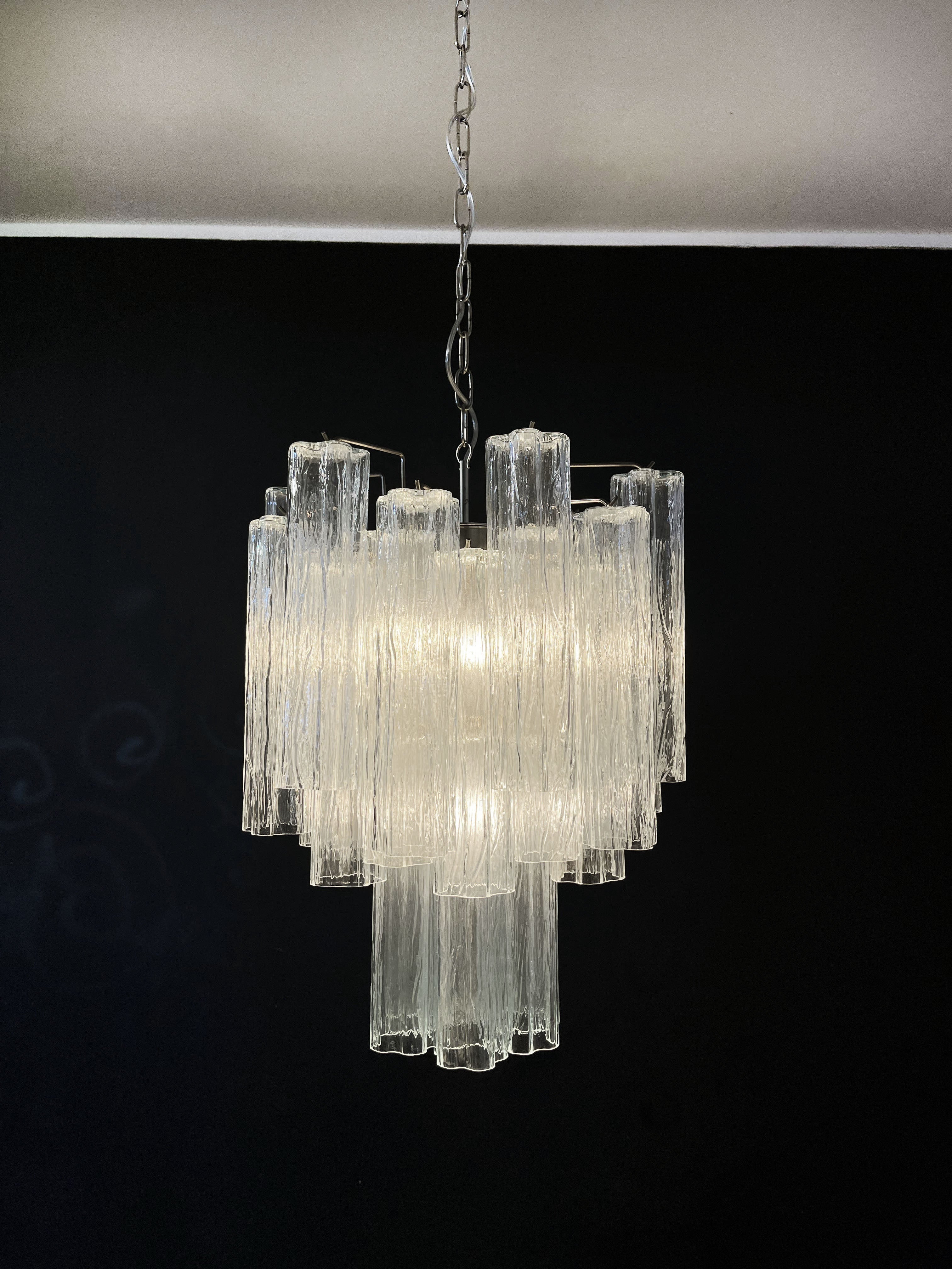Murano Chandelier 30 Clear Glass Tubes